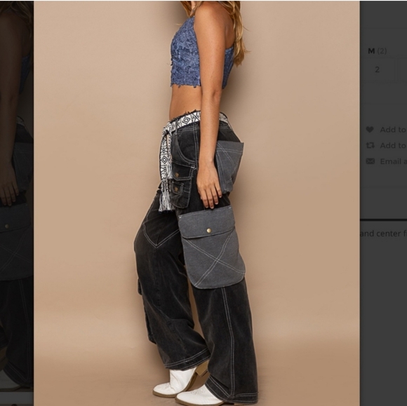 POL Twill and Thermal Knit Cargo Pants - Picture 5 of 11